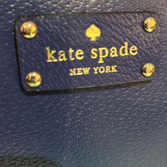 Kate Spade Purse/Handbag CERULEAN BLUE Leather w/Gold Chain Strap w/Leather - Picture 5 of 14